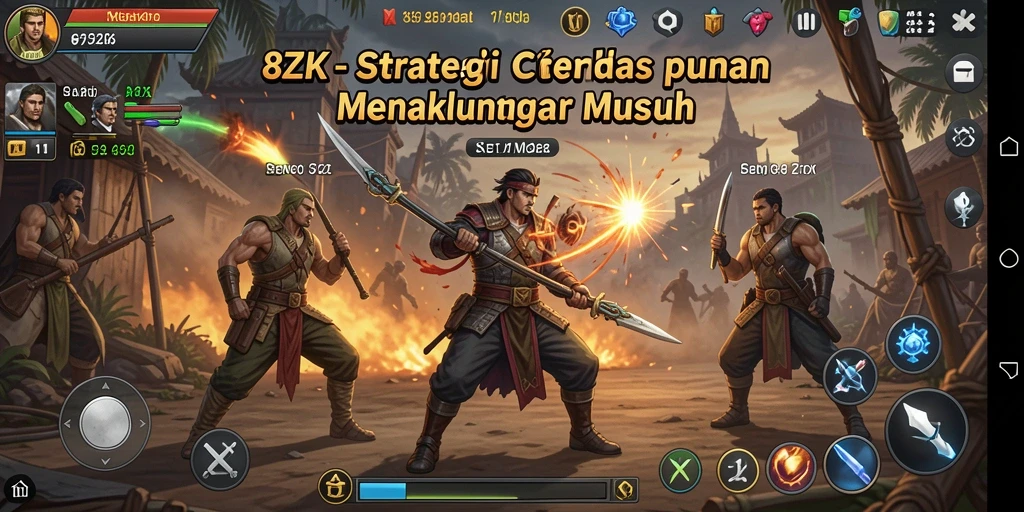 Screenshot gameplay <strong>8ZK</strong> menampilkan momen pertempuran strategis yang intens.