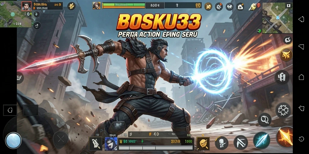 Tangkapan layar gameplay BOSKU33 menunjukkan aksi pertarungan yang mendebarkan.