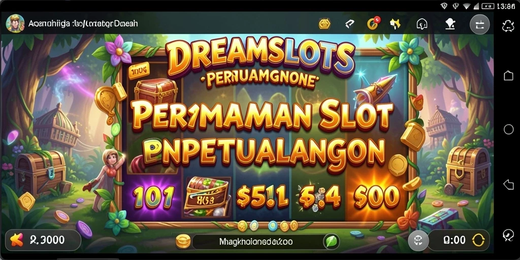 Screenshot utama DREAMSLOTS menampilkan aksi slot yang mendebarkan.