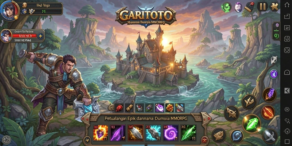 Screenshot utama GARITOTO menampilkan momen pertarungan epik di dunia MMORPG.
