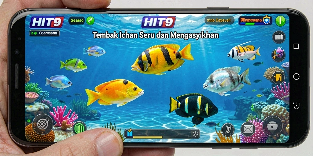 Screenshot menunjukkan gameplay menarik dari HIT9 Tembak Ikan.