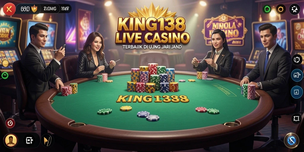Screenshot KING138 menampilkan gameplay Live Casino yang seru dan interaktif.