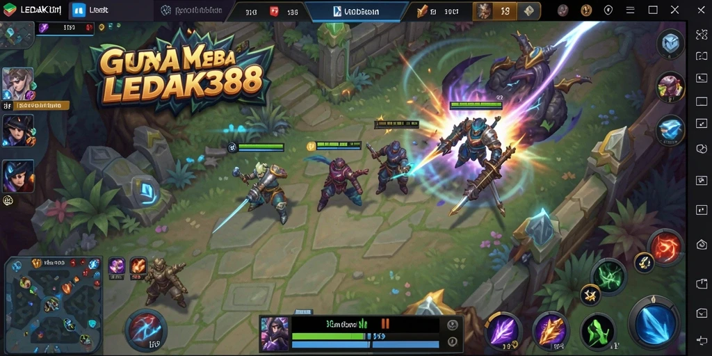 Tampilan gameplay seru dari LEDAK388 di arena MOBA.