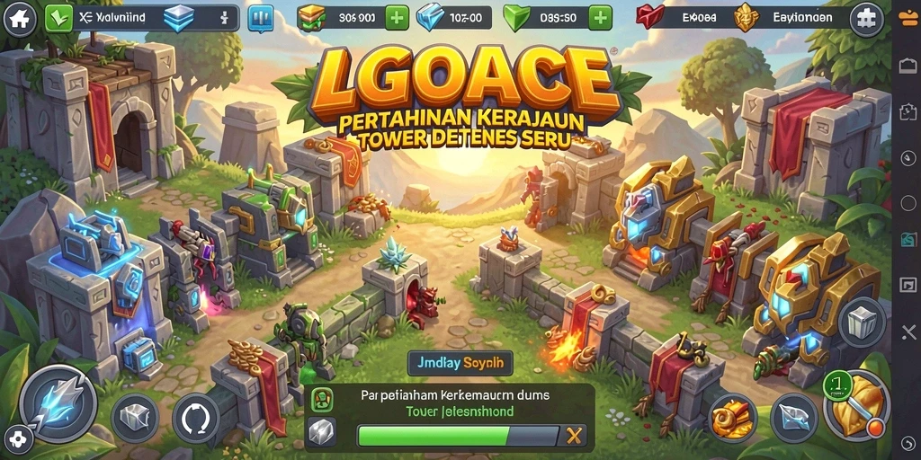 Tangkapan layar menampilkan strategi seru dalam permainan Tower Defense.