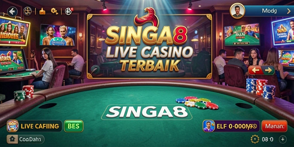 Gameplay SINGA8 Live Casino yang mendebarkan dan interaktif.