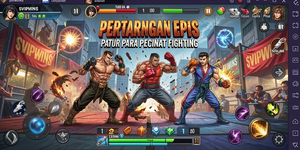 Tampilan gameplay seru di arena pertarungan SVIPWINS.